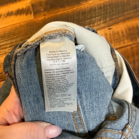 Madewell Slim Wide-Leg Crop Jeans Blue Raw Hem Size 23 - Picture 12 of 13